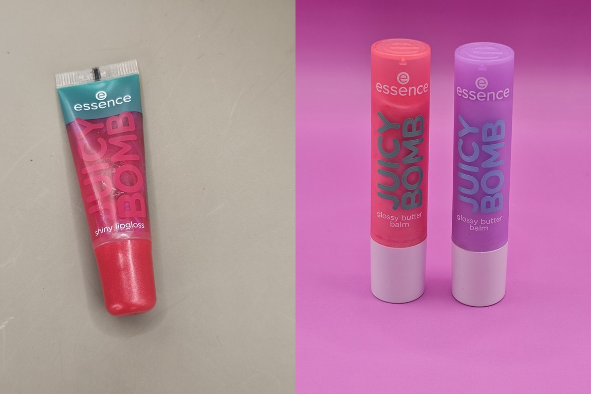 essence Juicy Bomb lip gloss and Juicy Butter Balm sticks