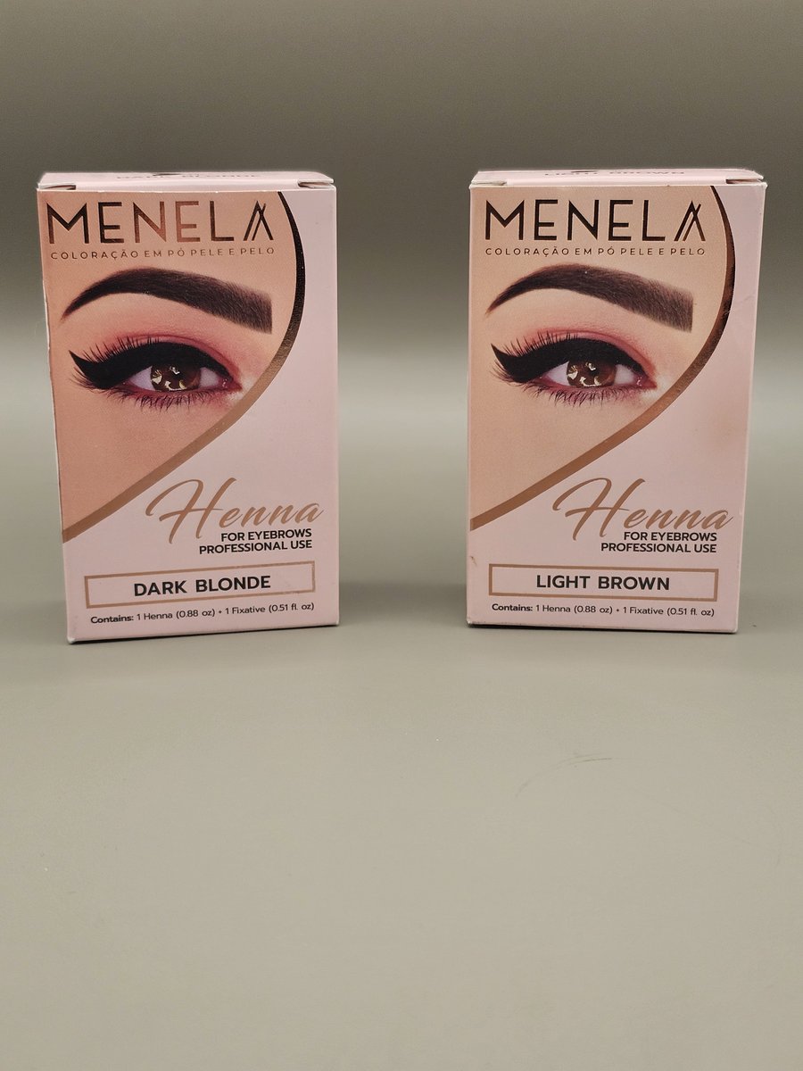 MENELA henna brow tint kits in dark blonde and light brown